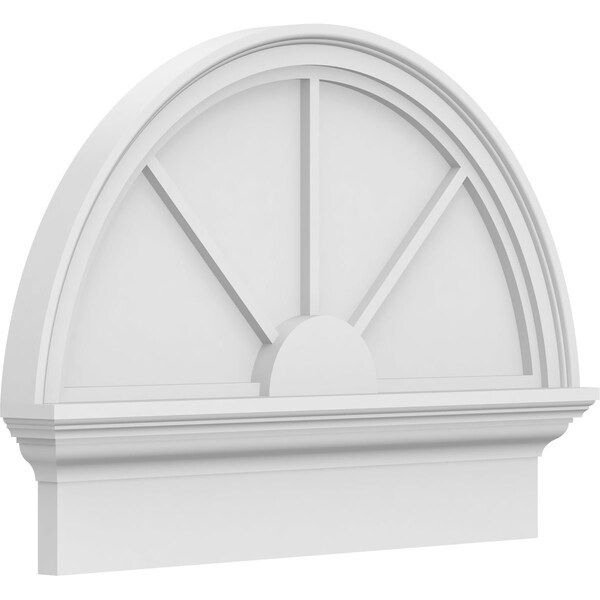 Ekena Millwork Half Round 3 Spoke Architectural Grade PVC Combination Pediment, 26"W x 19-3/4"H x 2-3/4"P PEDPC026X200HRO03 - main